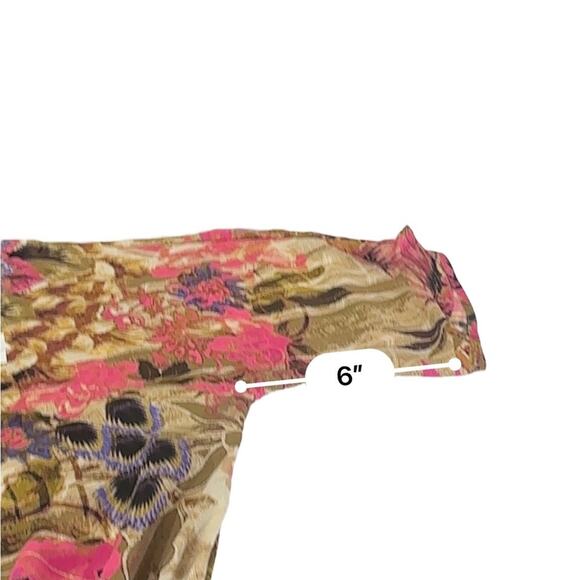 Chico's Boho Feather Print NEW Blouson beaded tunic blouse size 1/MEDIUM - Picture 10 of 13